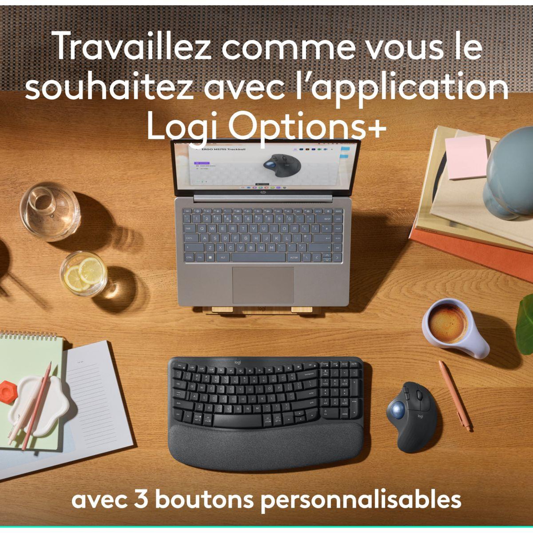 Voir la diapositive 5 : Logitech Souris sans fil Ergo M575S Graphite