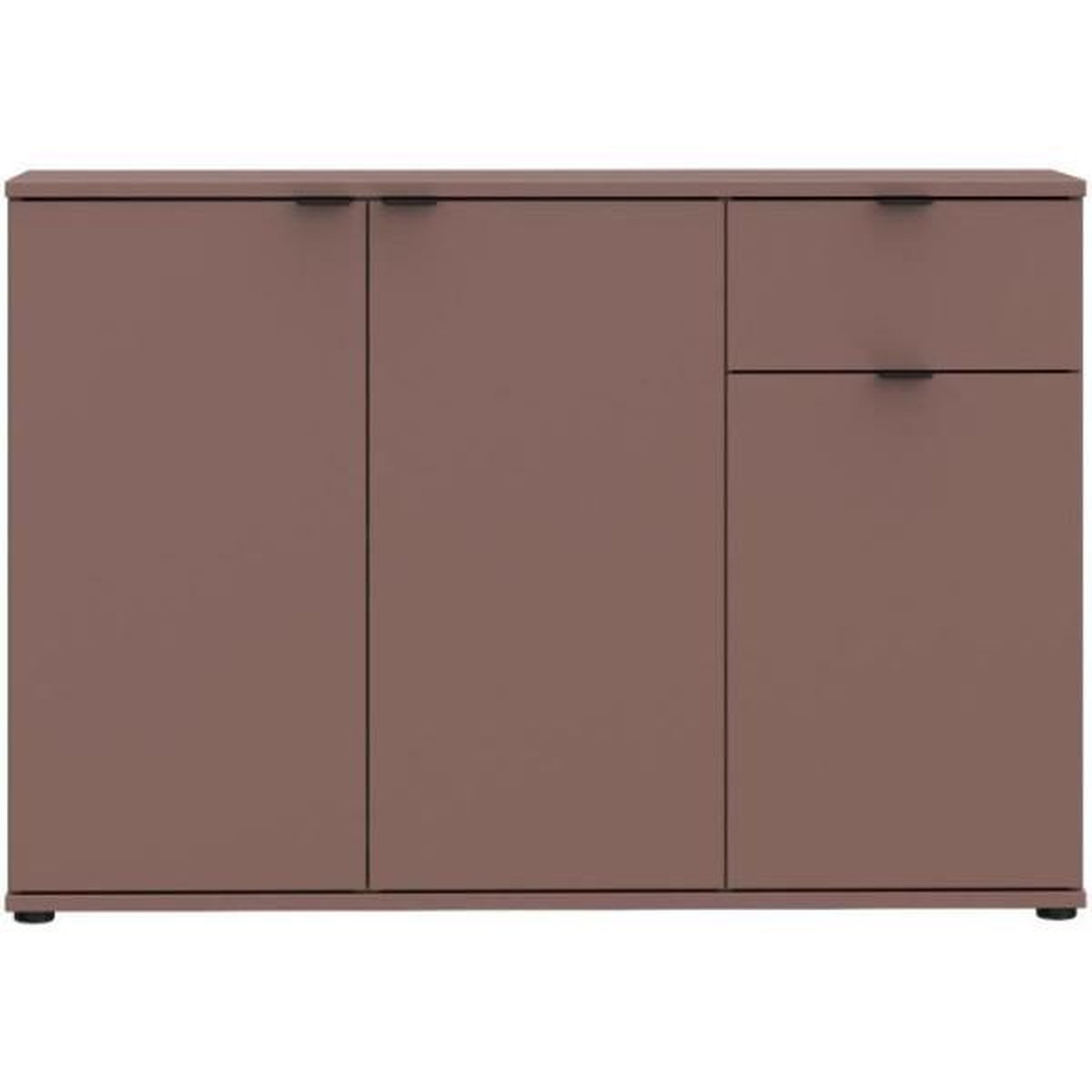 Voir la diapositive 3 : MARKET24 Commode - GANYMEDE - 3 portes - 1 tiroir - Terracotta - 119,8 x 34,1 x 82,3 cm