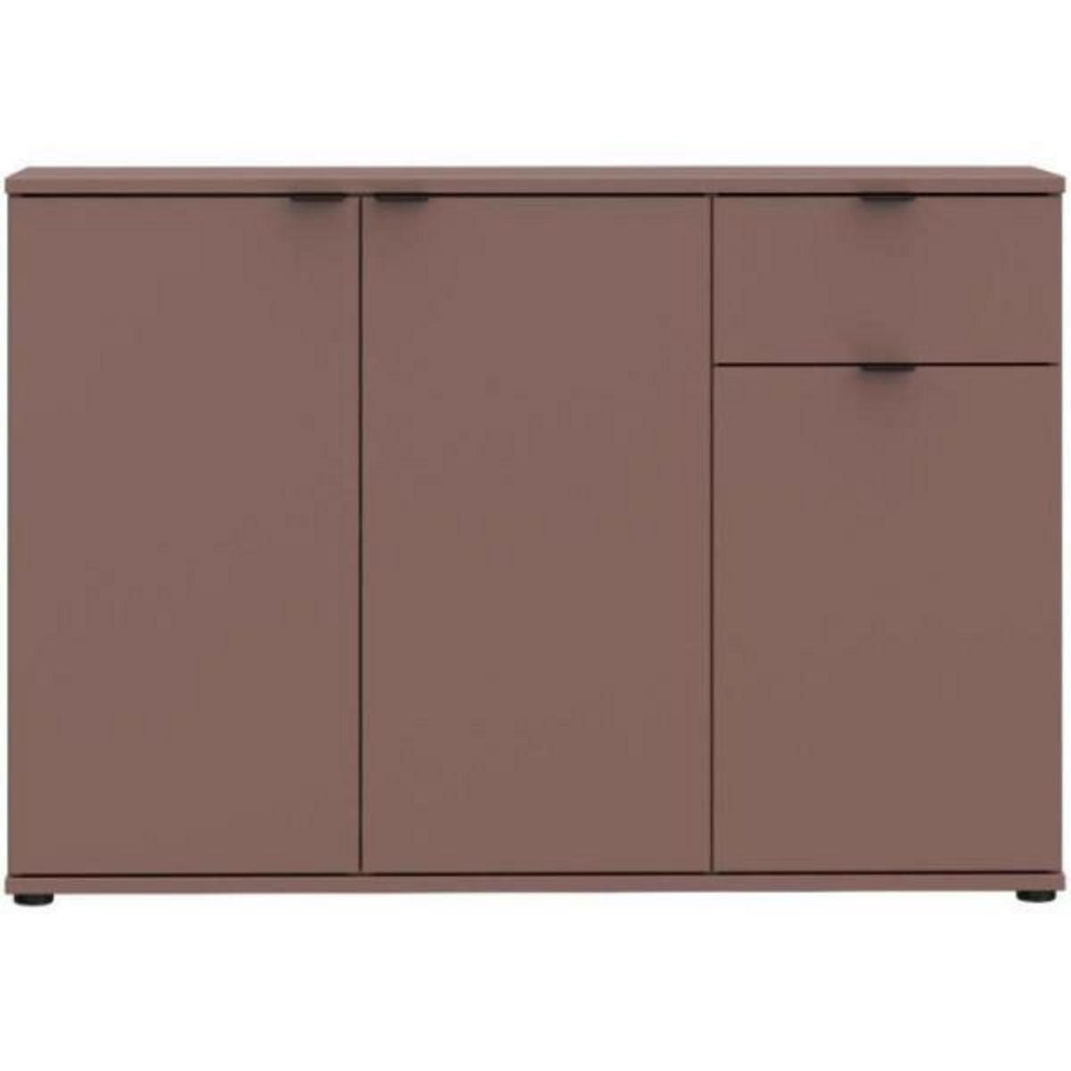 MARKET24 Commode - GANYMEDE - 3 portes - 1 tiroir - Terracotta - 119,8 x 34,1 x 82,3 cm