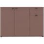 Voir la diapositive 3 : MARKET24 Commode - GANYMEDE - 3 portes - 1 tiroir - Terracotta - 119,8 x 34,1 x 82,3 cm