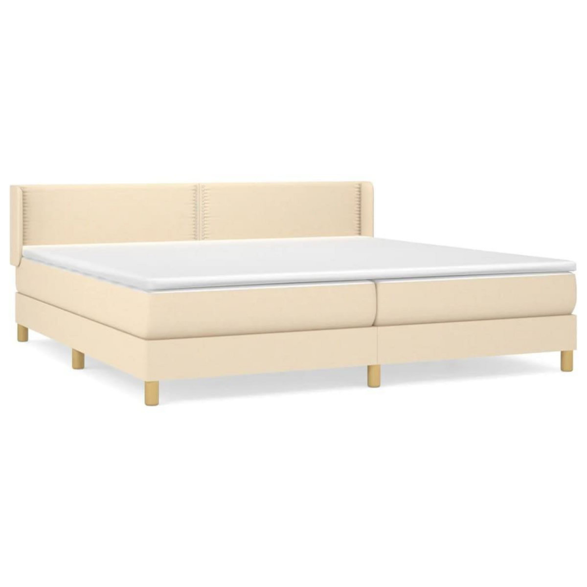 VIDAXL Sommier a lattes de lit avec matelas Creme 200x200 cm Tissu