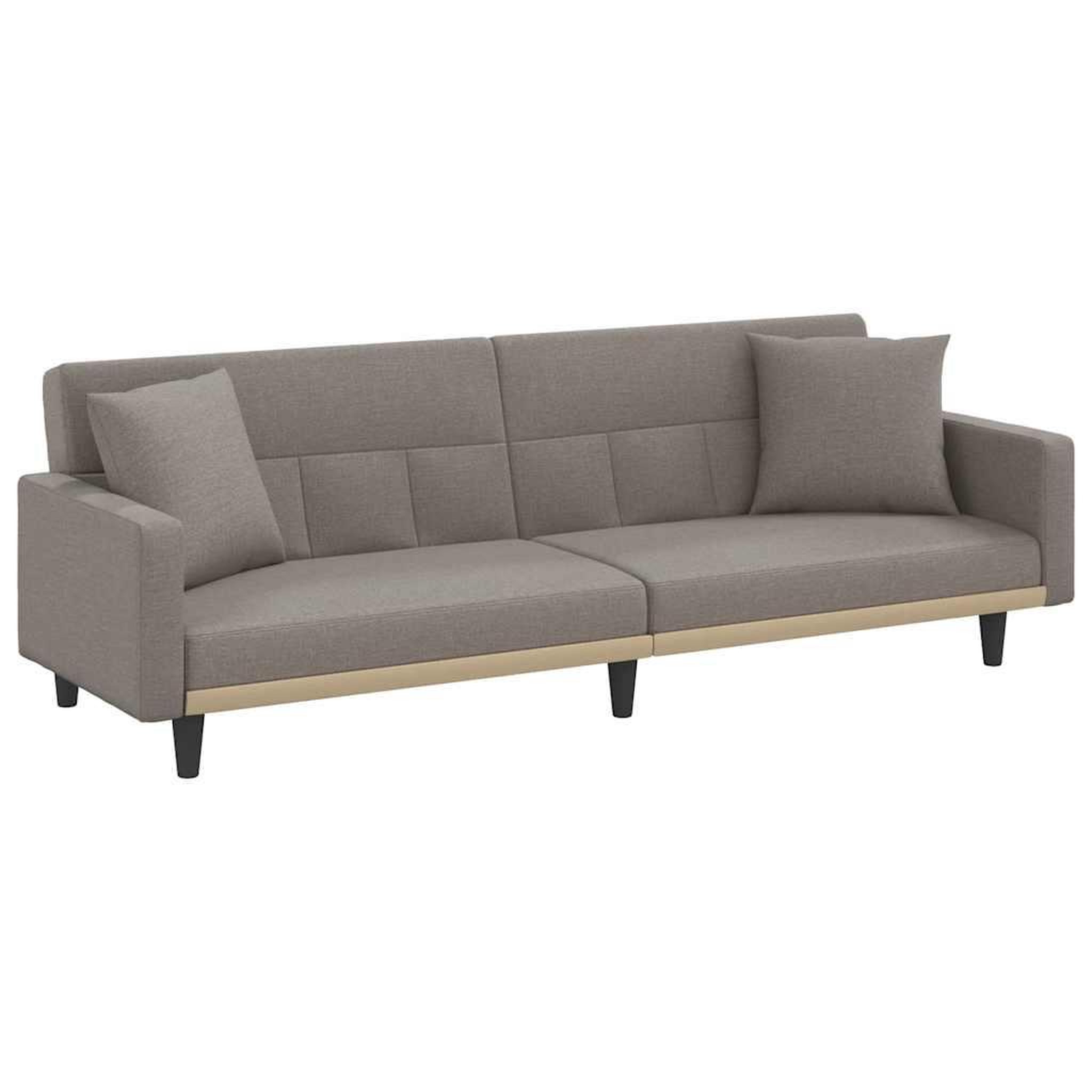 Voir la diapositive 2 : VIDAXL Canape-lit avec coussins taupe tissu