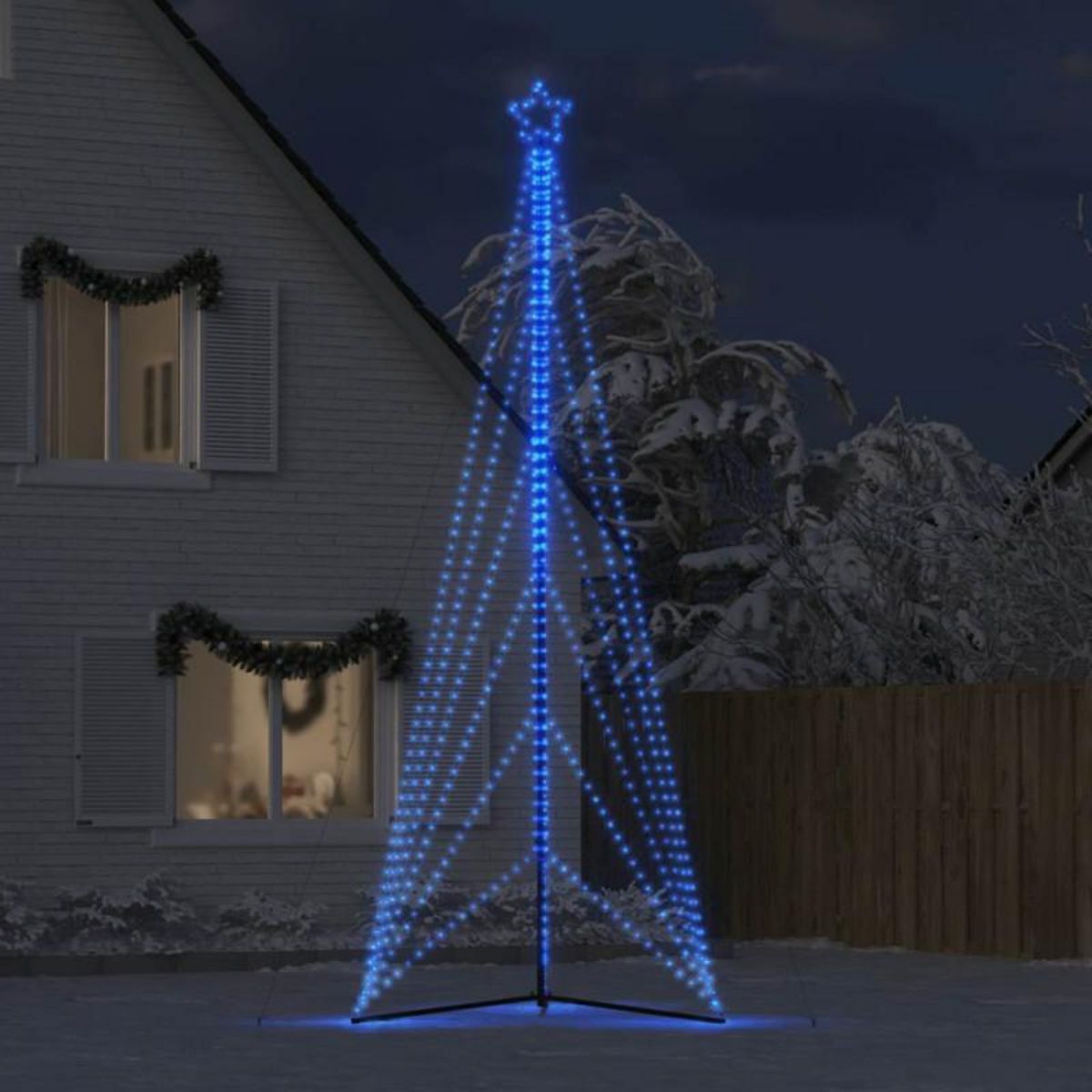 VIDAXL Guirlande de sapin de Noël 861 LED bleu 478 cm