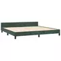 VIDAXL Cadre de lit avec tete de lit Vert fonce 200x200 cm Velours