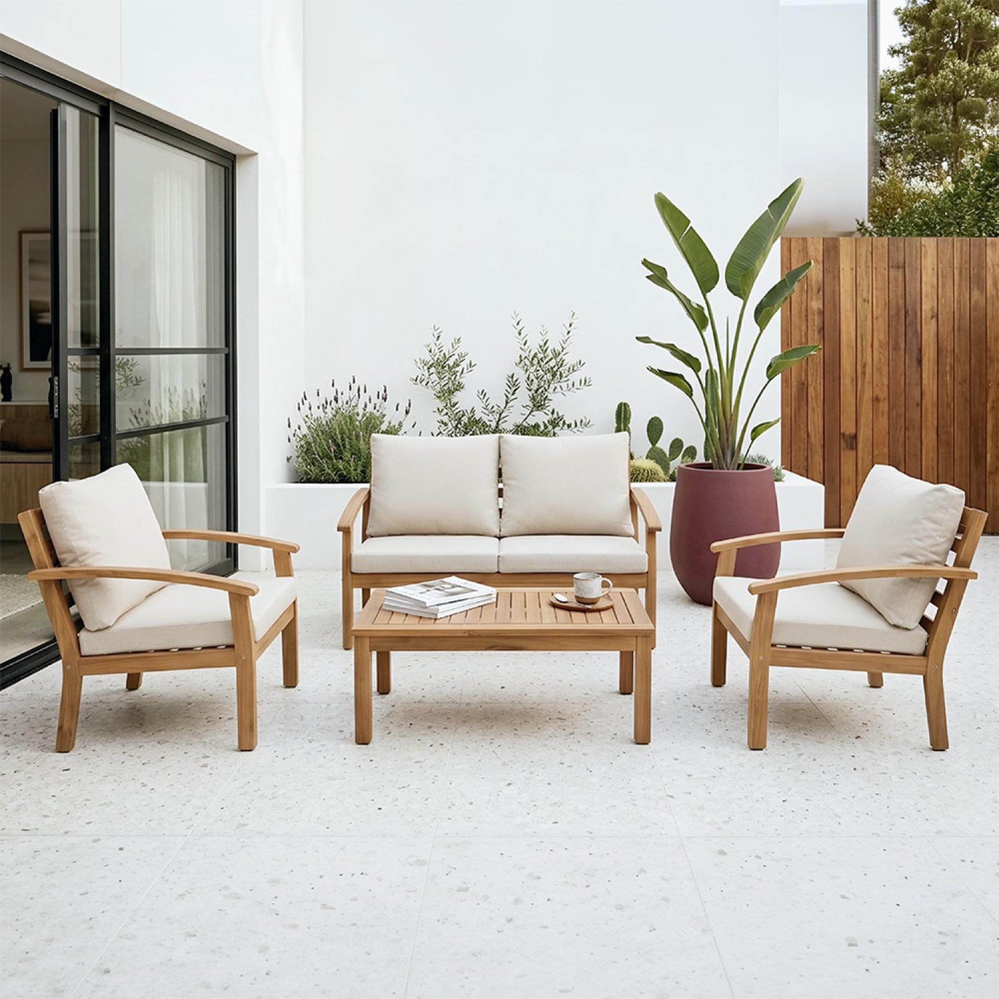 Voir la diapositive 4 : CONCEPT USINE Salon de jardin 4 places en acacia yala