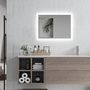 Voir la diapositive 2 : KLEANKIN Miroir mural lumineux LED de salle de bain - 70L x 50l cm - avec 3 couleurs, luminosité réglable interrupteur tactile système antibuée transparent