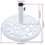 Voir la diapositive 6 : VIDAXL Socle de parasol Blanc 12 kg 48 cm Fonte