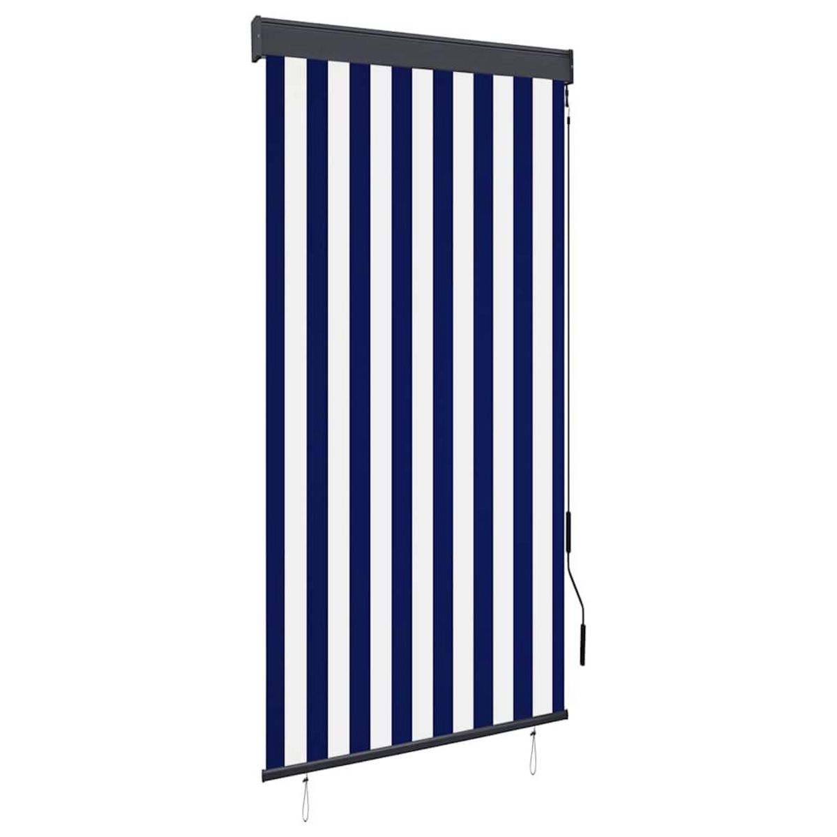 VIDAXL Store roulant d'exterieur 80x250 cm Bleu et blanc