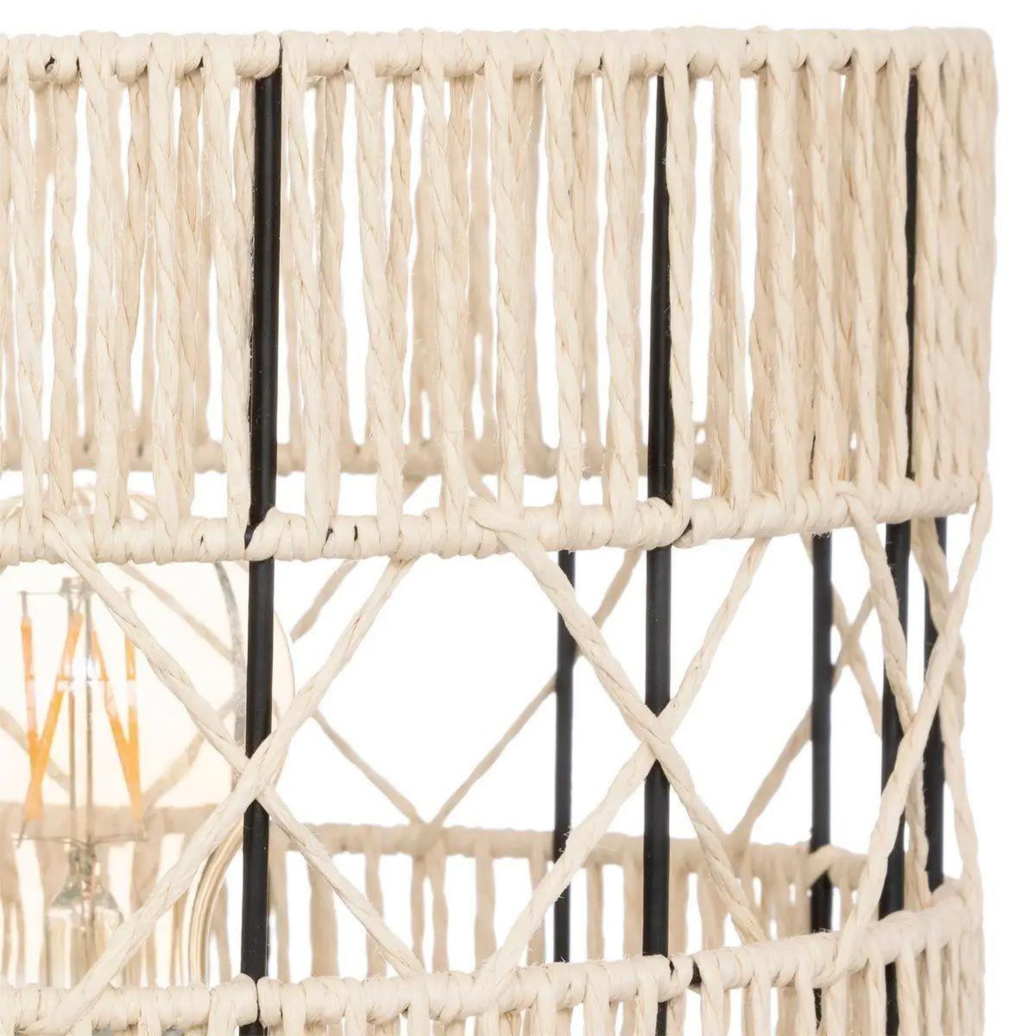 Voir la diapositive 3 : ATMOSPHERA Lampe à poser design  cosy  47cm noir & beige