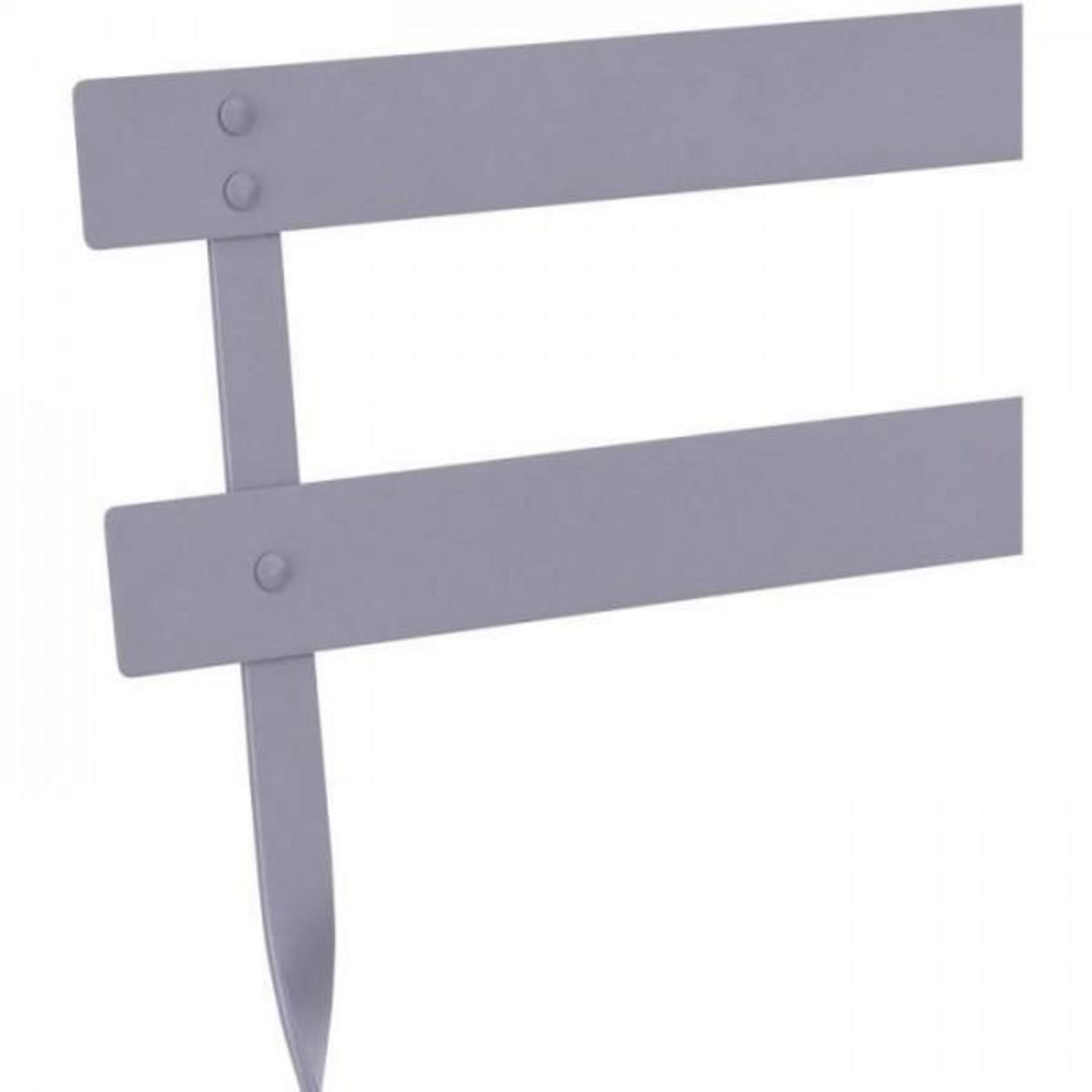 MARKET24 Set bistrot - Ensemble repas de jardin - Table pliante Diam.60 cm + 2 chaises - Acier thermolaqué - Gris