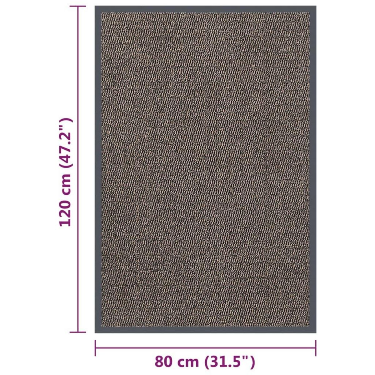 VIDAXL Paillasson touffete 80x120 cm Marron fonce