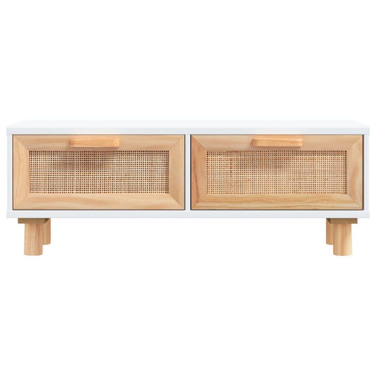 VIDAXL Table basse Blanc 80x40x30 cm Bois d'ingenierie et pin massif