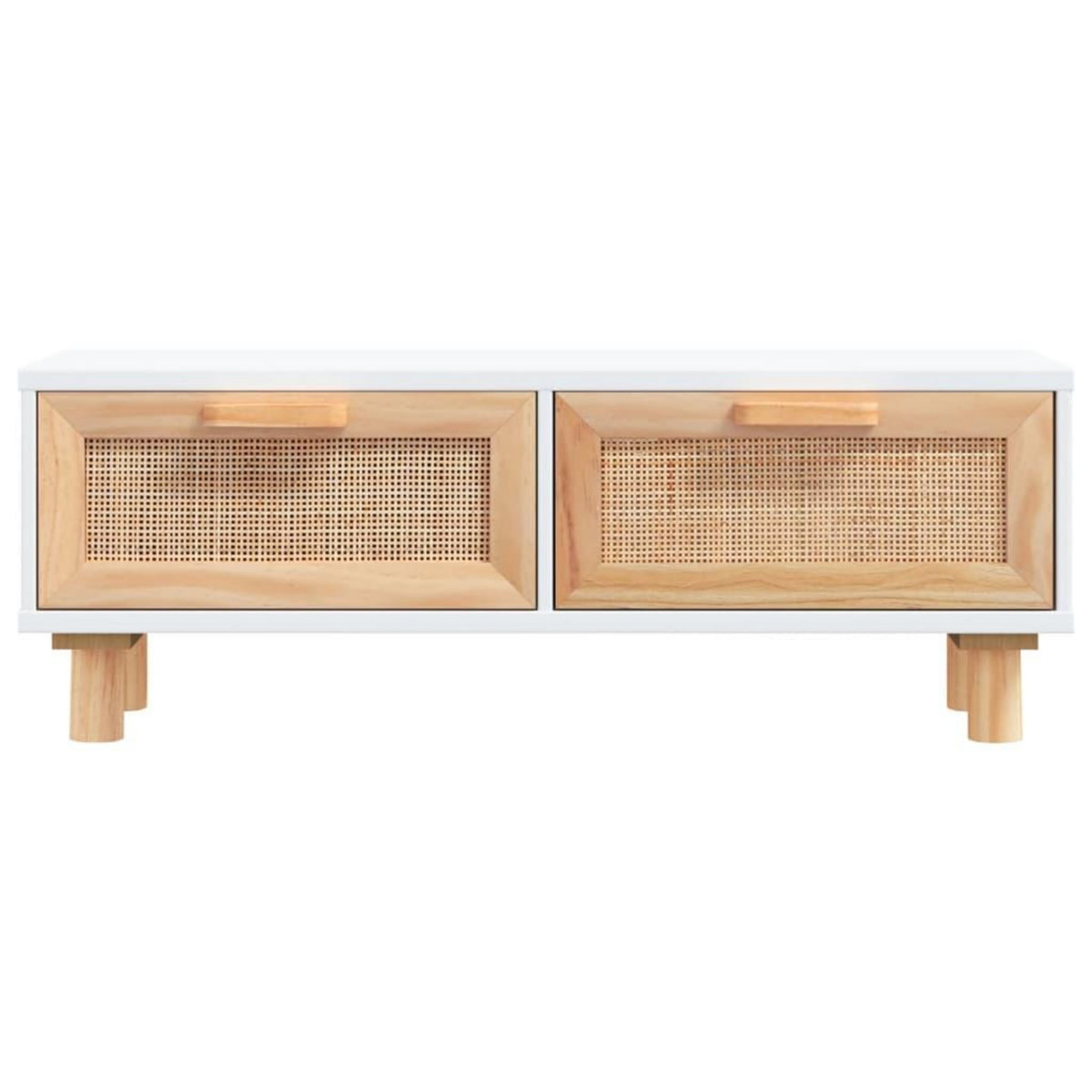 VIDAXL Table basse Blanc 80x40x30 cm Bois d'ingenierie et pin massif