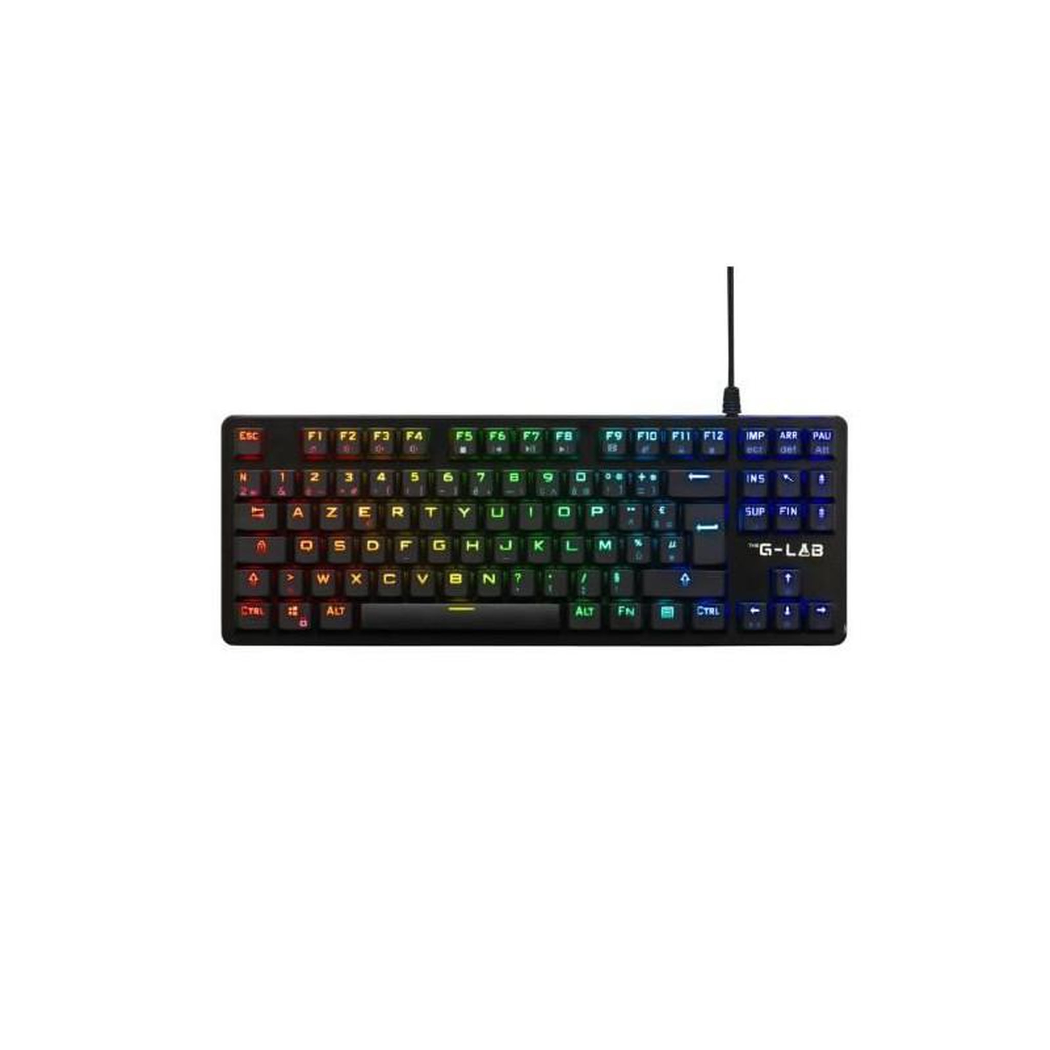 THE G-LAB Clavier Gamer - The G-Lab - KEYZ PLATI. TKL - Format TKL - Mécanique (Switch Rouge) - Low Profile - RGB - Noir