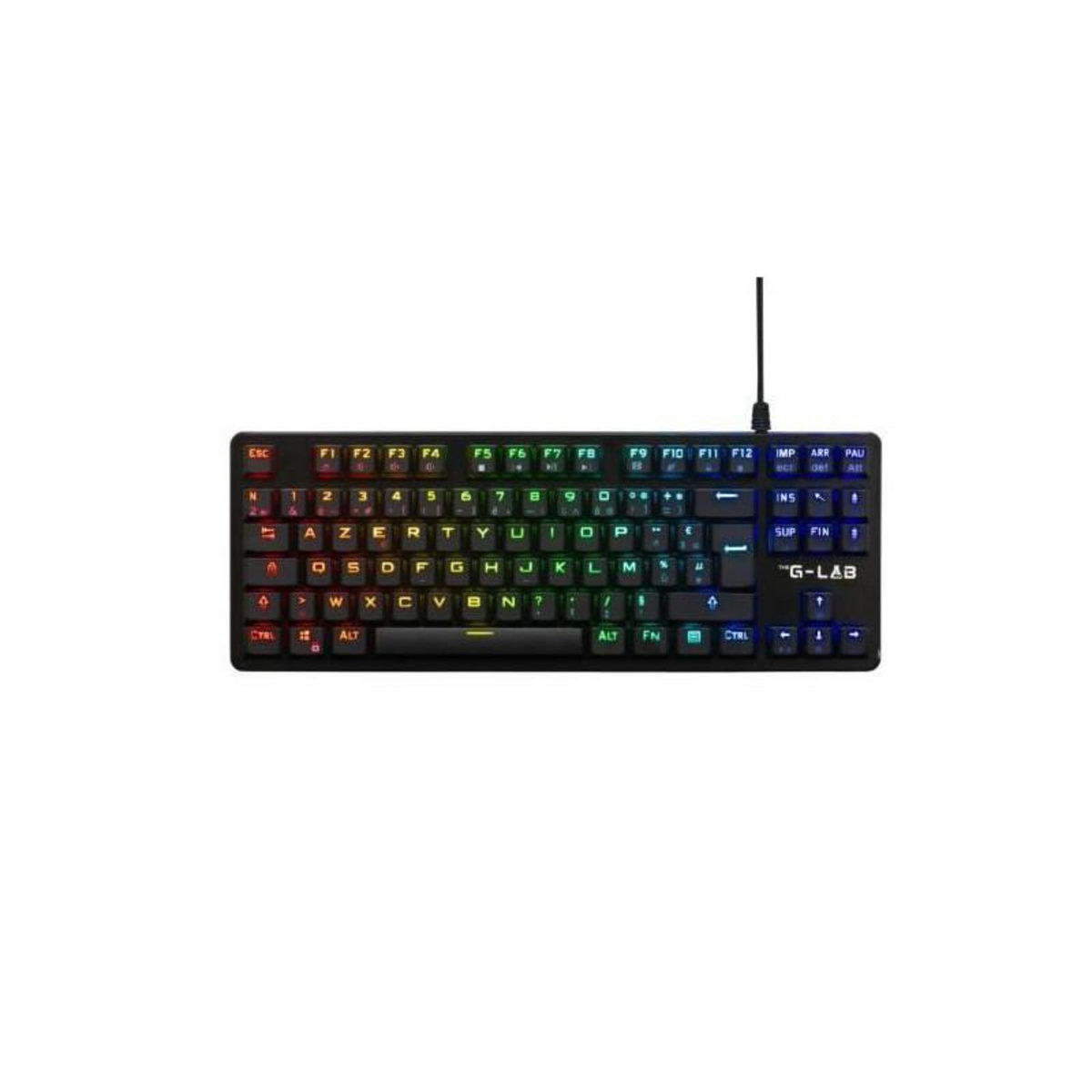 THE G-LAB Clavier Gamer - The G-Lab - KEYZ PLATI. TKL - Format TKL - Mécanique (Switch Rouge) - Low Profile - RGB - Noir