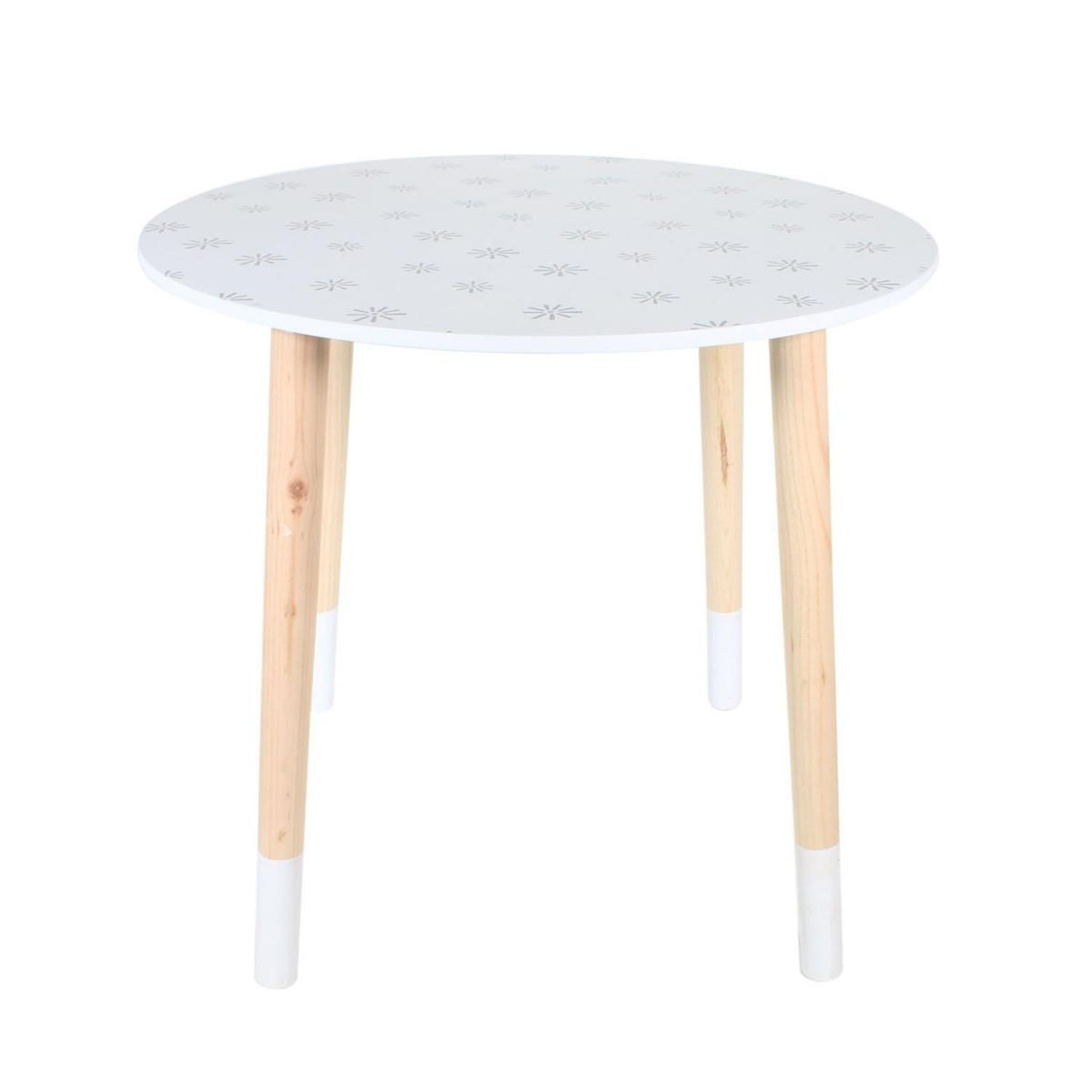 Voir la diapositive 2 : HOME DECO KIDS Lot de 2 tables enfant  flocon  48cm blanc & beige