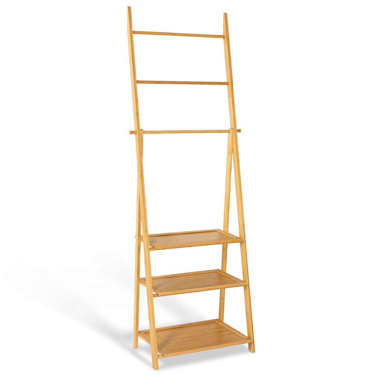 ID MARKET Porte-serviettes 3 niveaux LANA 3 étagères en bambou