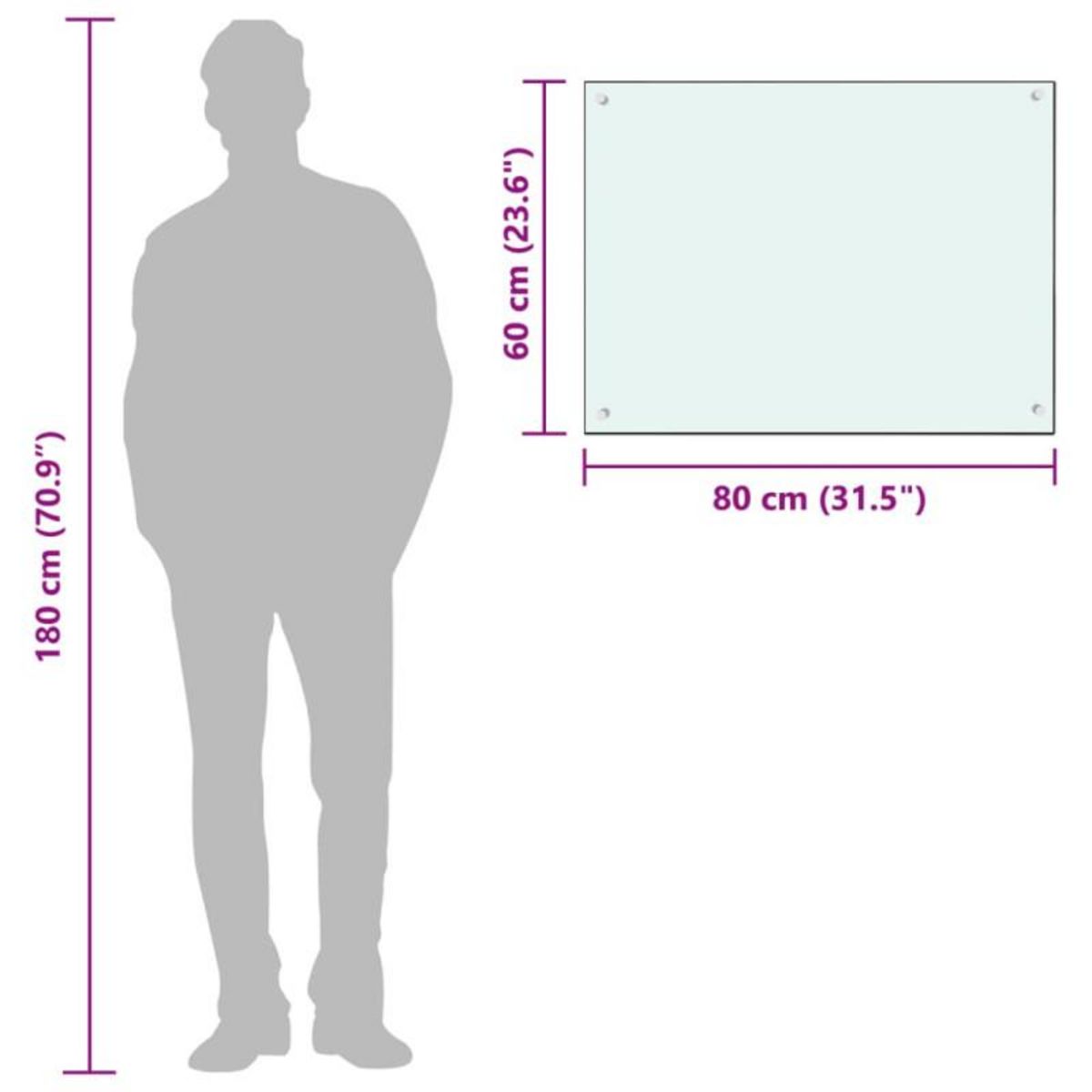 VIDAXL Dosseret de cuisine Blanc 80x60 cm Verre trempé