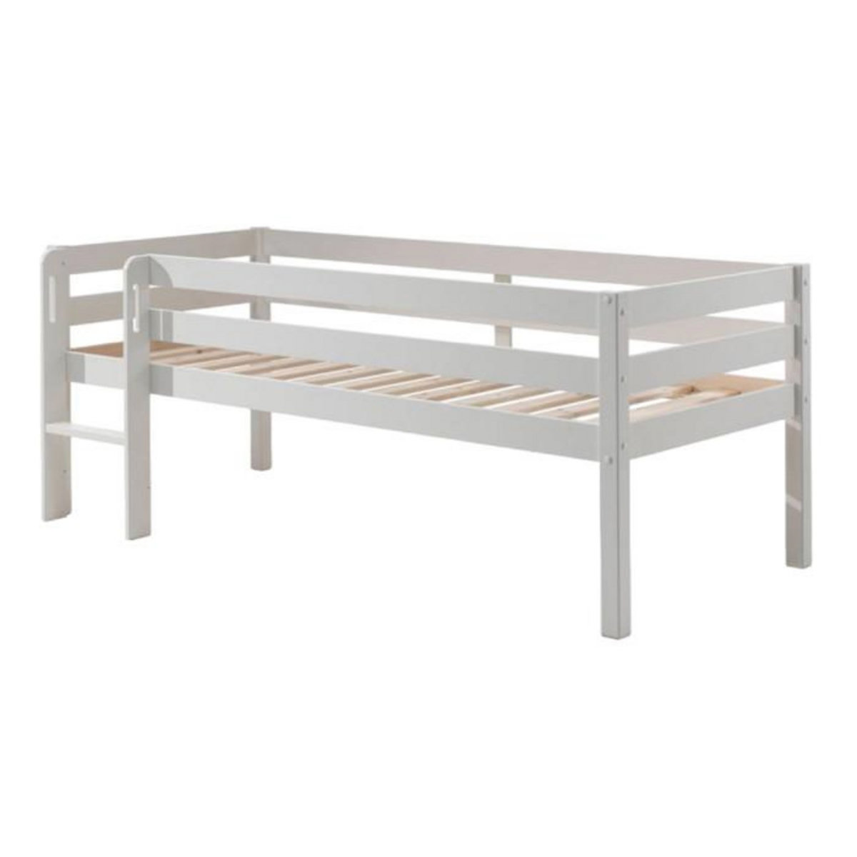 Paris Prix Lit Enfant Surélevé & Échelle  Pino  90x200cm Blanc