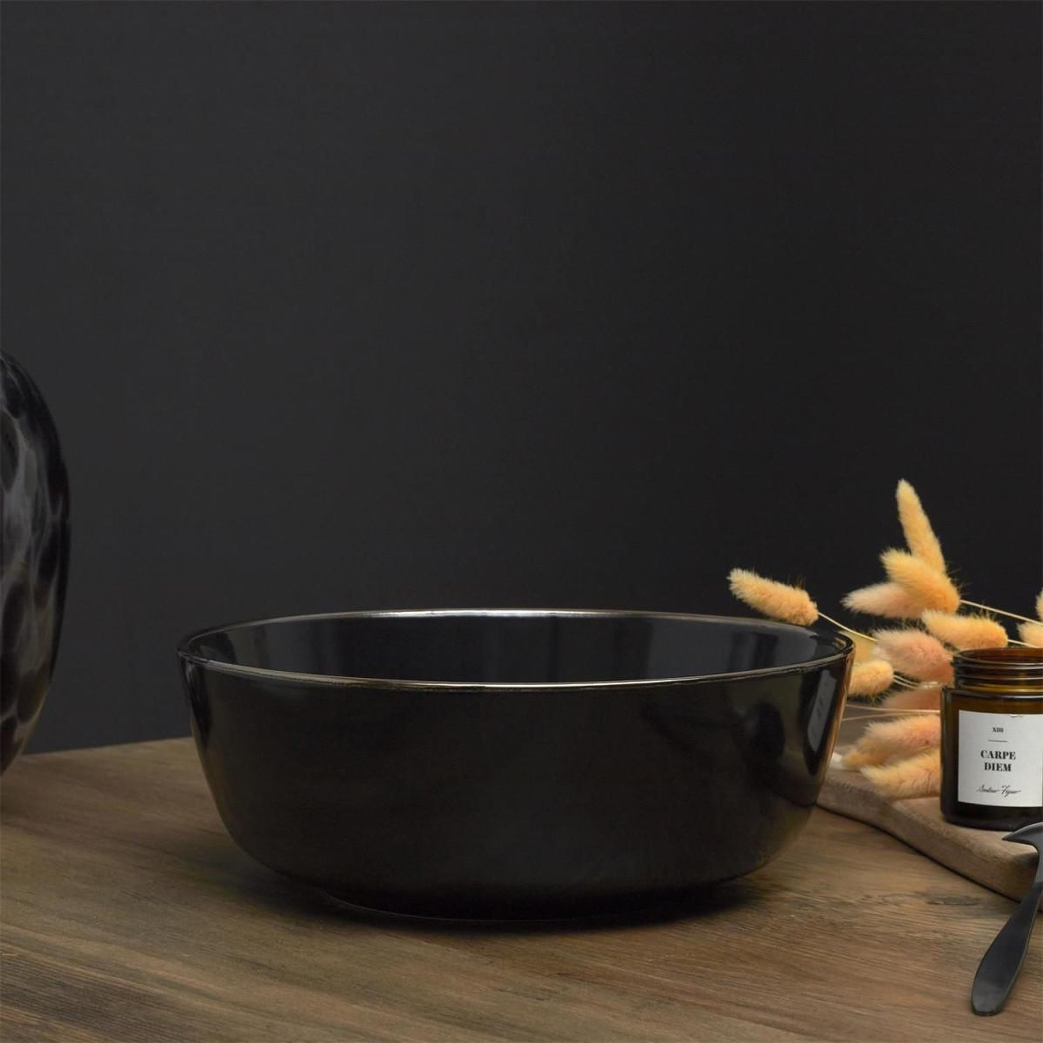 Voir la diapositive 2 : The Home Deco Factory Saladier en céramique  lounge  24cm noir