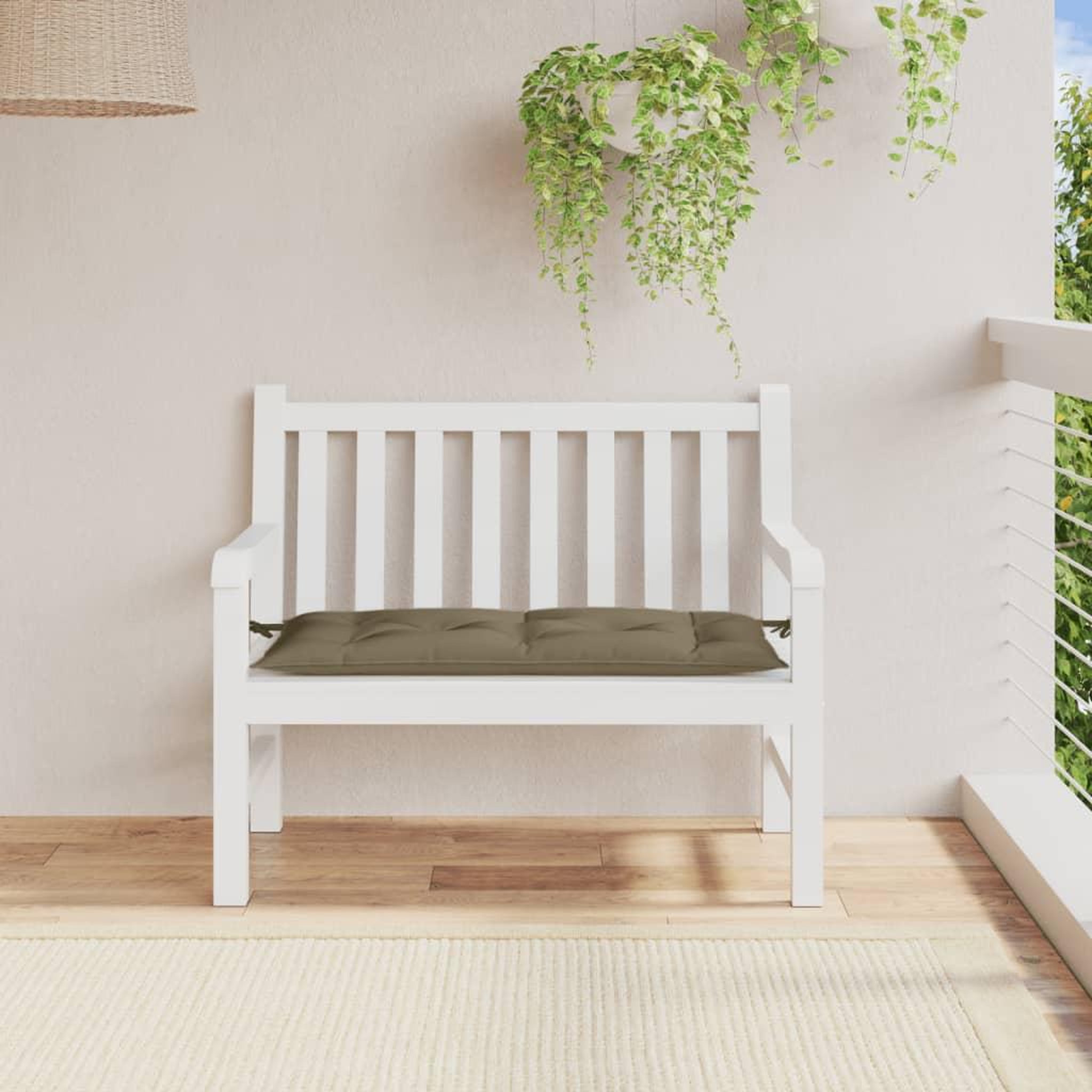 Voir la diapositive 3 : VIDAXL Coussin de banc de jardin taupe melange 100x50x7 cm tissu