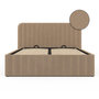 Voir la diapositive 3 : ID MARKET Lit coffre double ALBA avec tête de lit et sommier 140 x 190 cm velours taupe