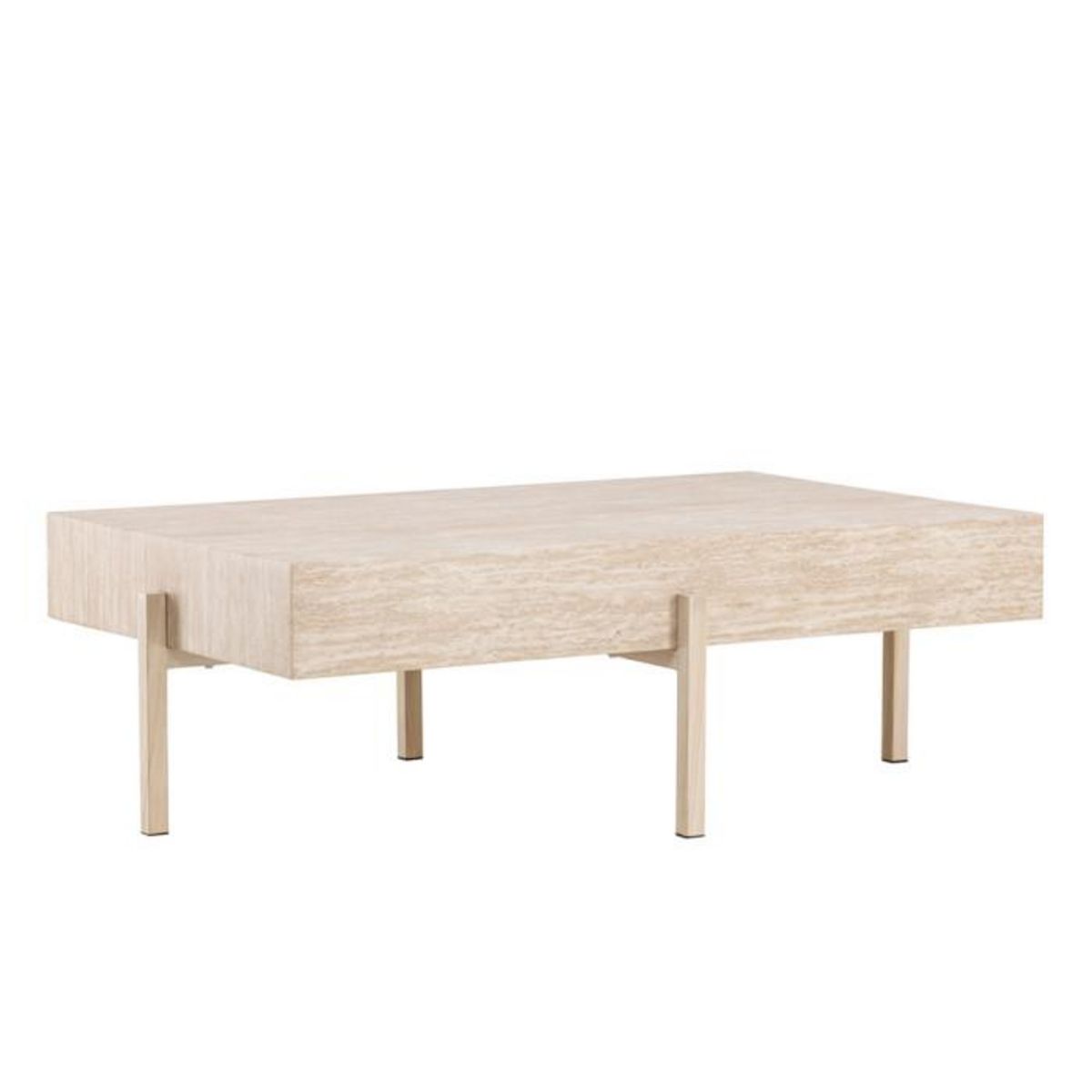 Paris Prix Table Basse Effet Travertin  Vadholmen  126cm Beige