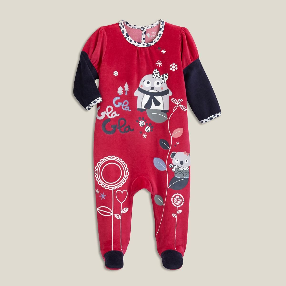 PETIT BEGUIN Pyjama en velours bébé