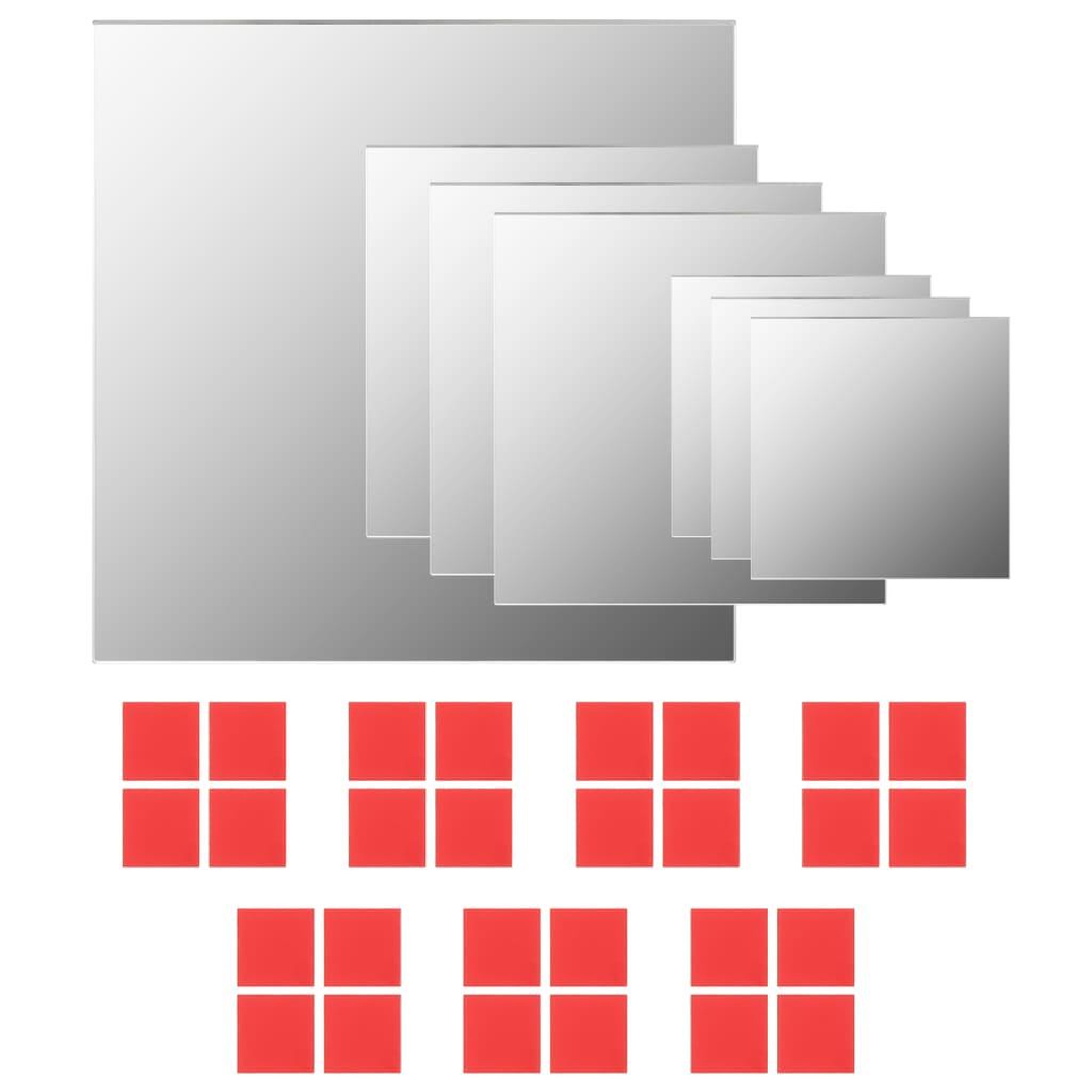 Voir la diapositive 2 : VIDAXL Ensemble de miroirs muraux carres 7 pcs Verre
