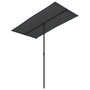 Voir la diapositive 2 : VIDAXL Parasol de jardin avec mat en aluminium 180x110 cm Noir
