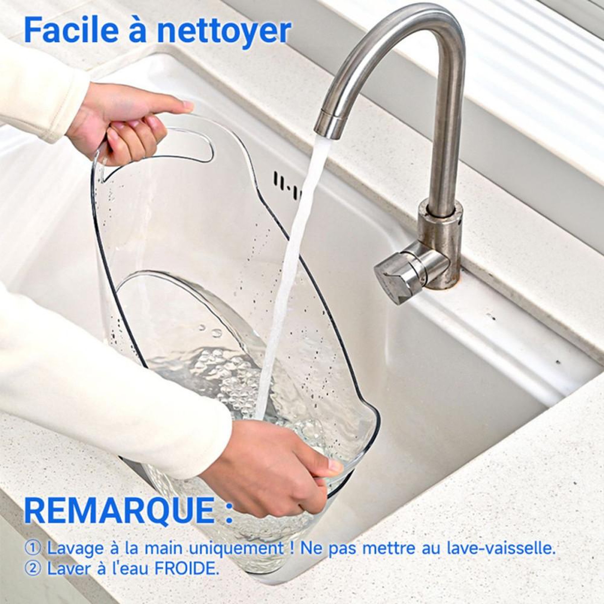 Voir la diapositive 4 : Seau à champagne transparent en plastique robuste, capacité jusqu'à 3 bouteilles, 34 x 26 x 24 cm