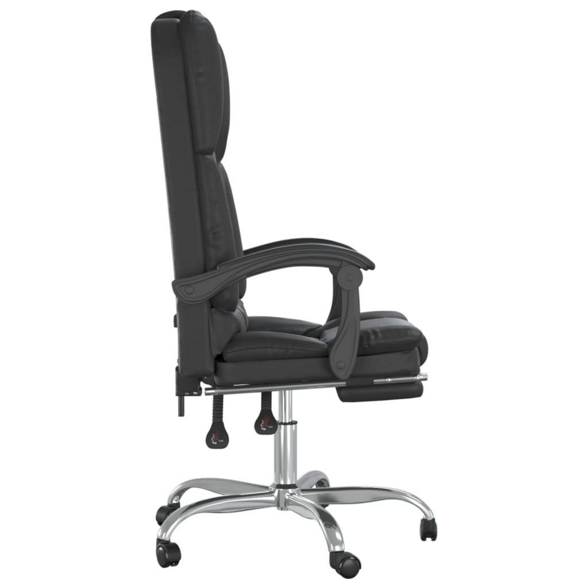 VIDAXL Fauteuil de massage inclinable de bureau Noir Similicuir