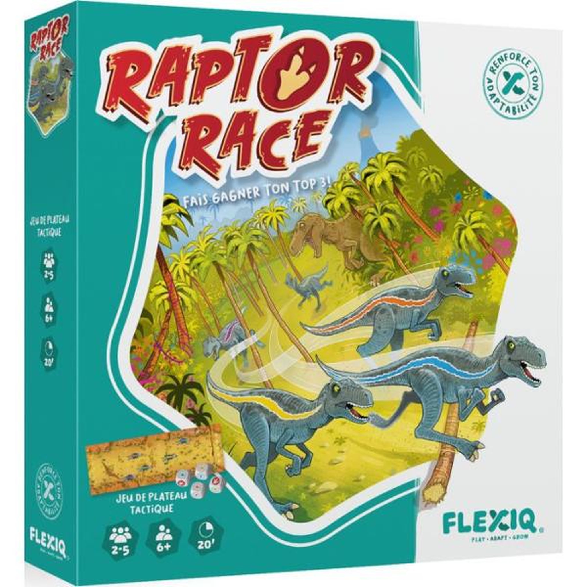 Asmodee Jeu d'ambiance - ASMODEE - Raptor Race - 2 a 6 joueurs - a partir de 8 ans - Intérieur