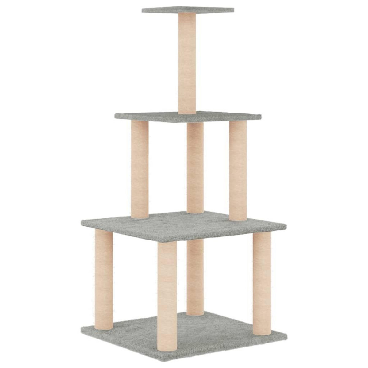 VIDAXL Arbre a chat avec griffoirs en sisal gris clair 111 cm