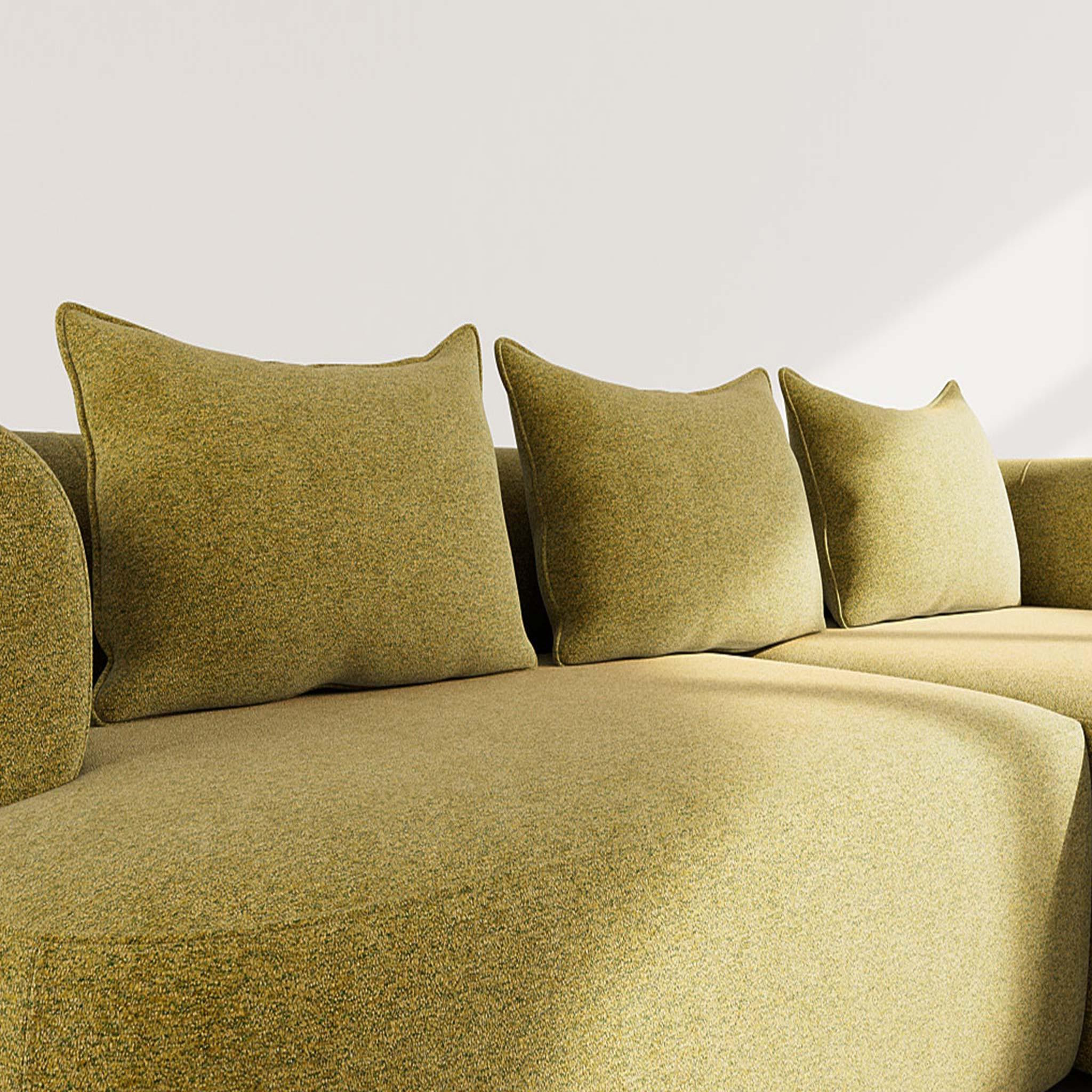 Voir la diapositive 4 : BEST MOBILIER Angela - canapé d'angle droit 4 places en velours texturé