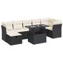 Voir la diapositive 2 : VIDAXL Salon de jardin 8 pcs avec coussins noir resine tressee