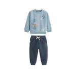 Petit Béguin Ensemble bébé sweat-shirt et pantalon en molleton Félintrépide. Coloris disponibles : Bleu