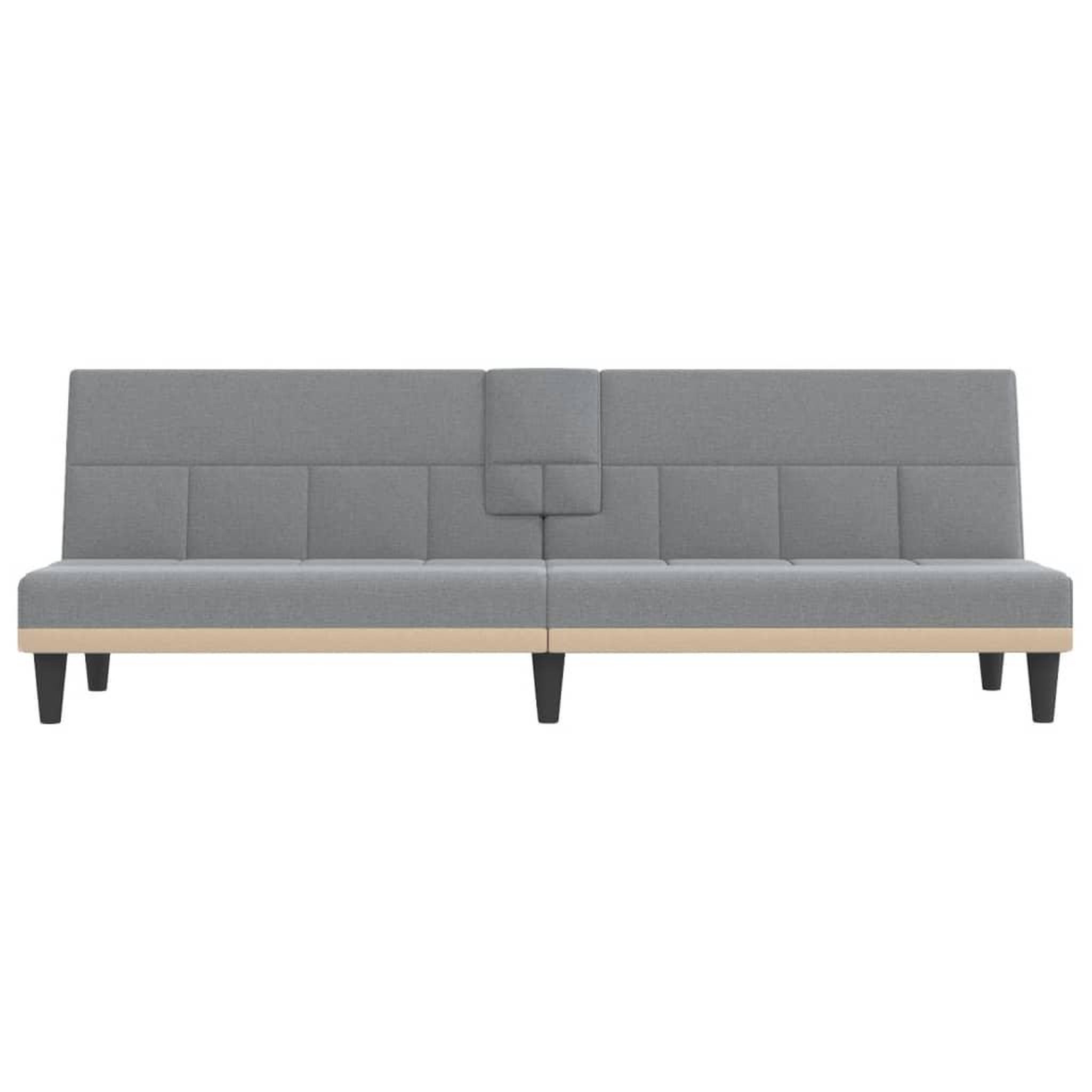 Voir la diapositive 4 : VIDAXL Canape-lit avec porte-gobelets gris clair tissu