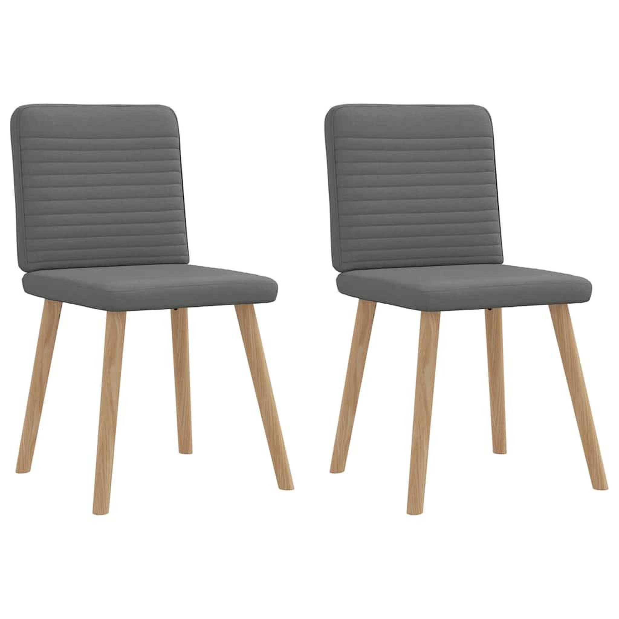 VIDAXL Chaises a manger lot de 2 gris fonce tissu