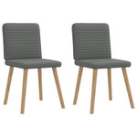 VIDAXL Chaises a manger lot de 2 gris fonce tissu