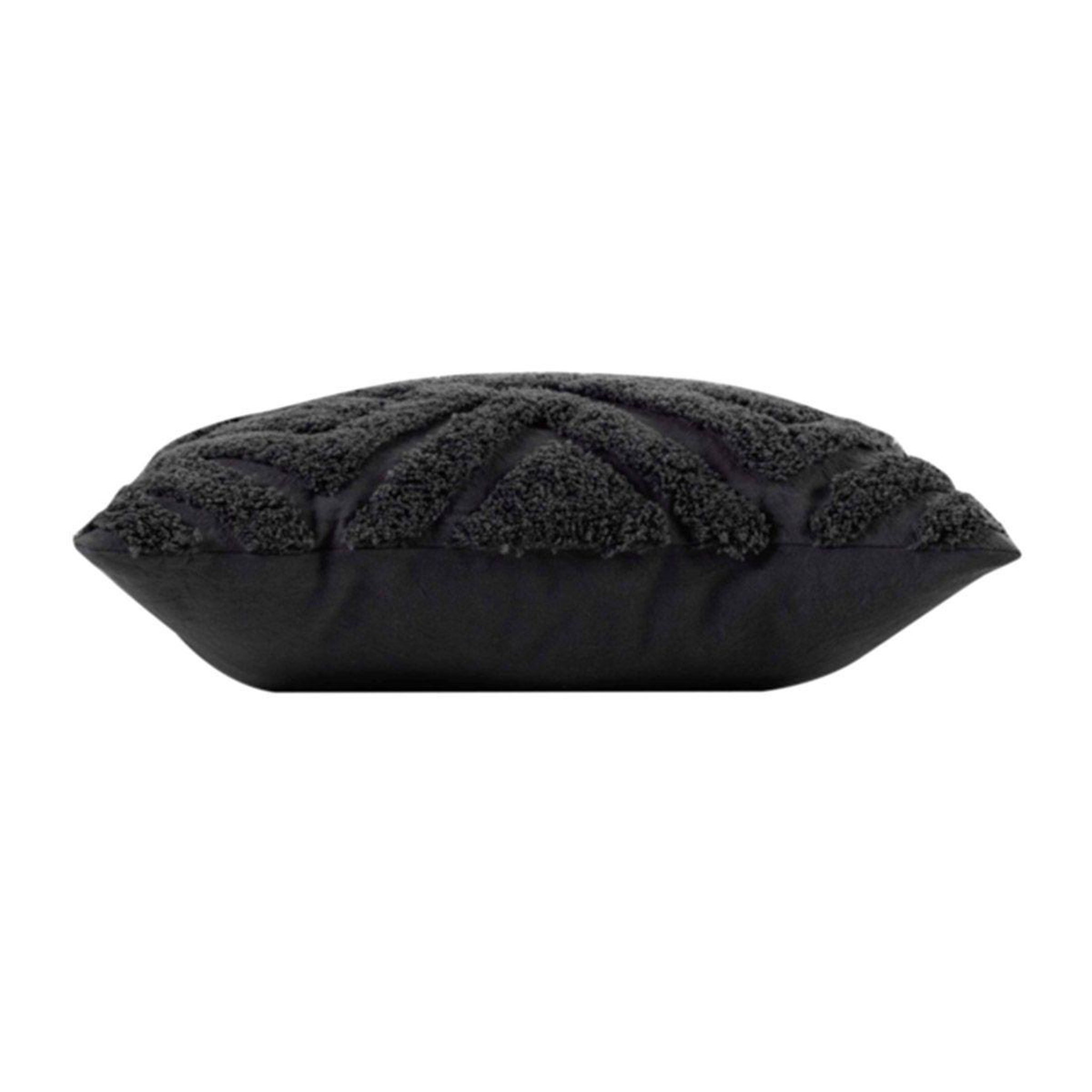 Voir la diapositive 2 : Douceur d'Intérieur Coussin déco uni  zaina  45x45cm anthracite