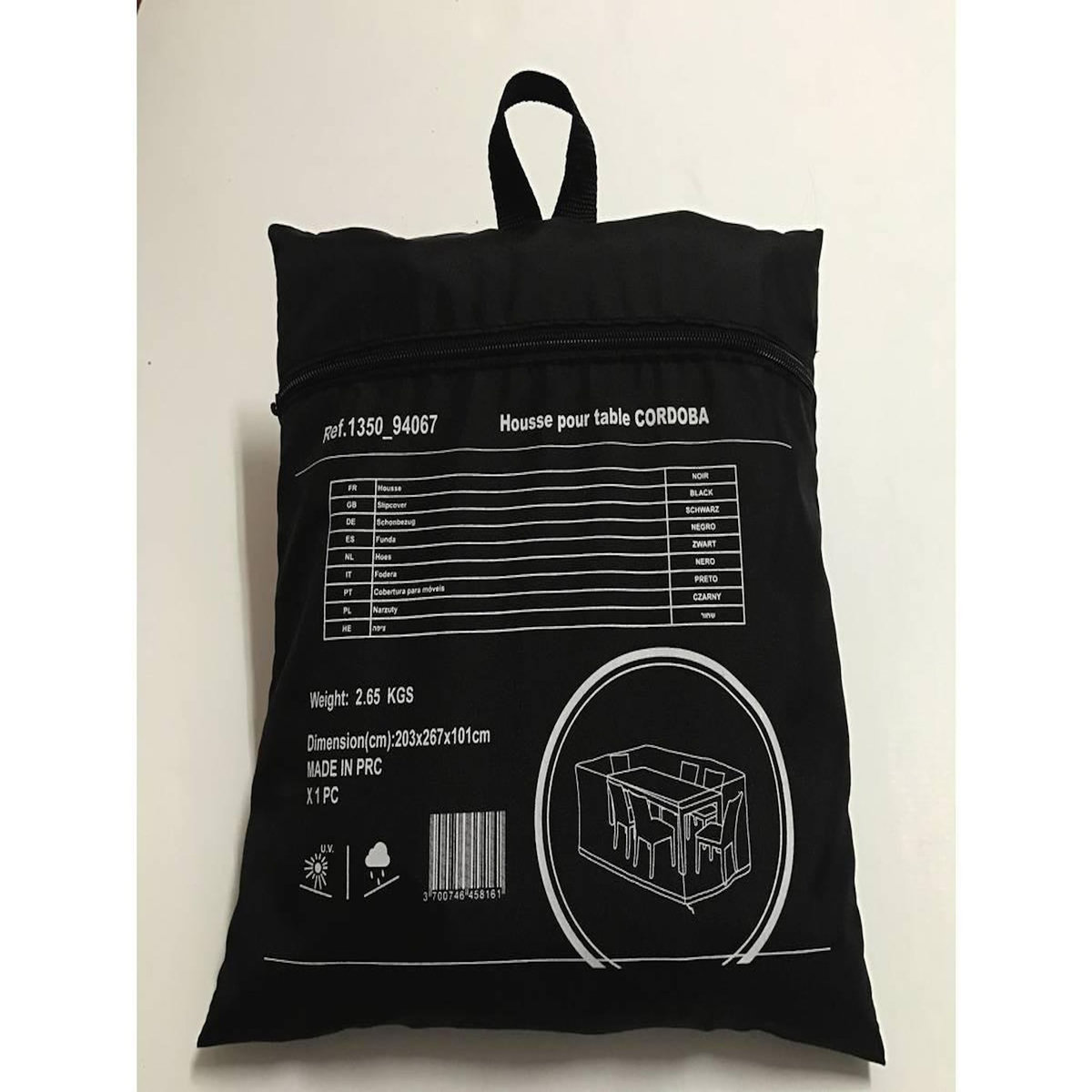 Habitat et Jardin Housse de protection pour salon de jardin repas - 267 x 203 x 101 cm - Noir