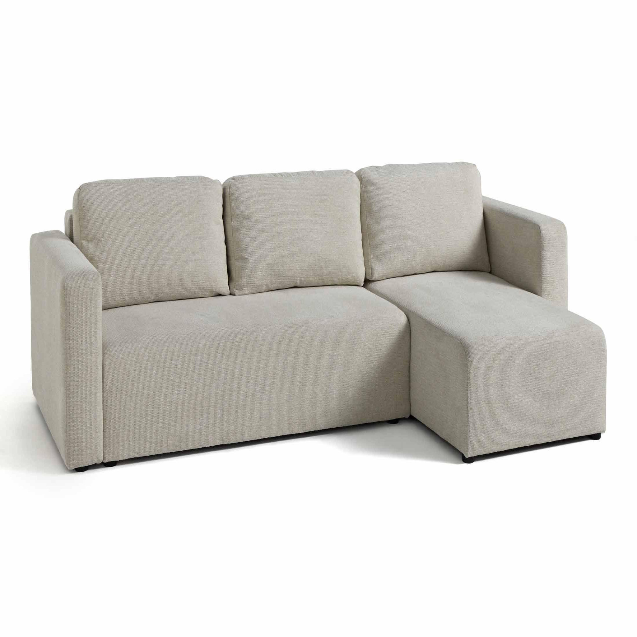 Voir la diapositive 3 : BEST MOBILIER Canopy - canapé d'angle réversible - 4 places - convertible avec coffre - en tissu texturé
