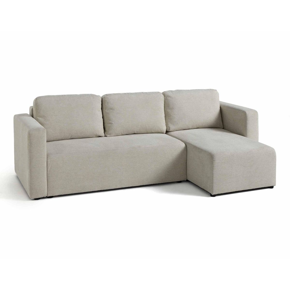 BEST MOBILIER Canopy - canapé d'angle réversible - 4 places - convertible avec coffre - en tissu texturé