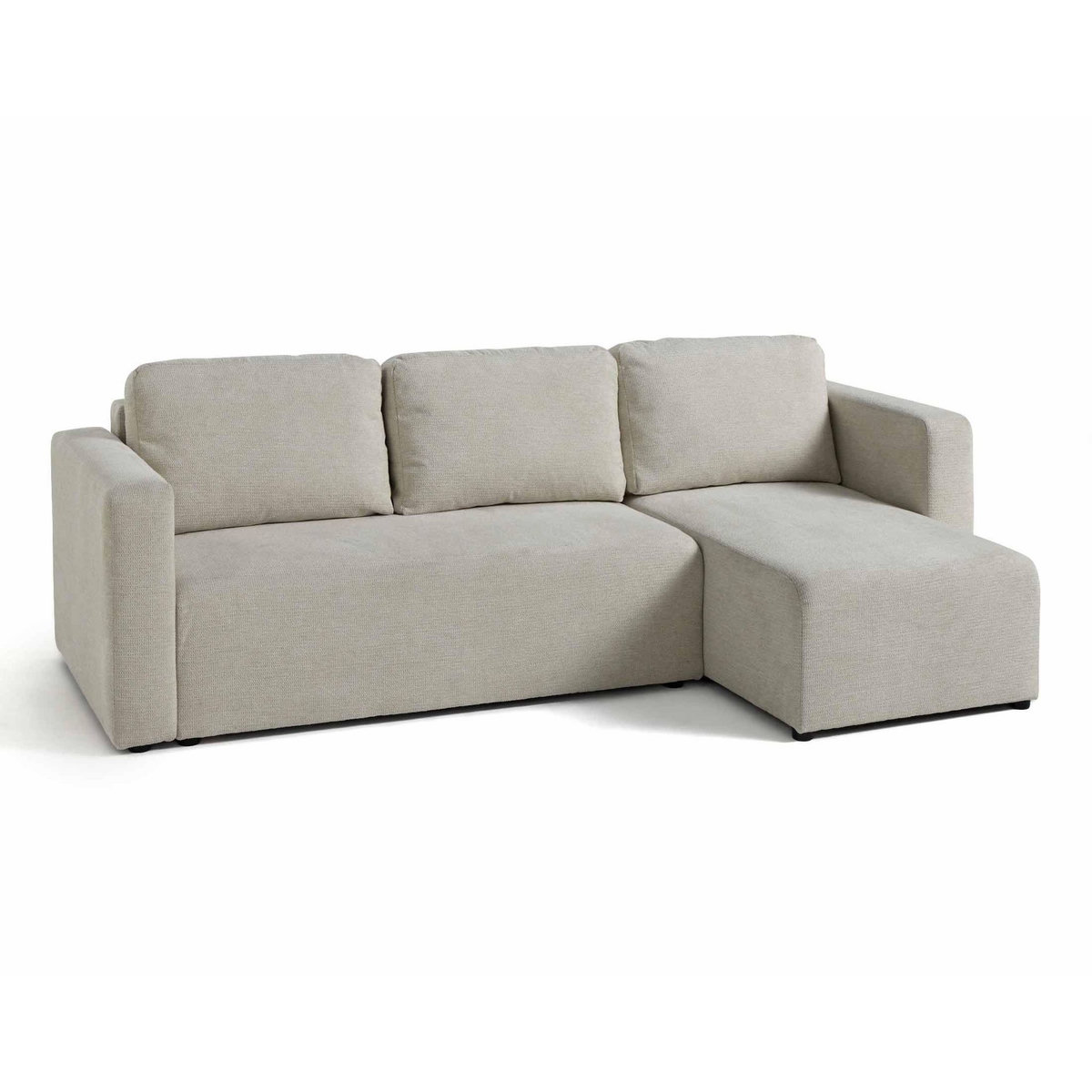 BEST MOBILIER Canopy - canapé d'angle réversible - 4 places - convertible avec coffre - en tissu texturé