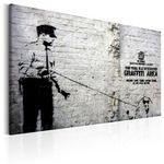 Paris Prix Tableau  Graffiti Area Police & a Dog - Banksy. Coloris disponibles : Multicolore