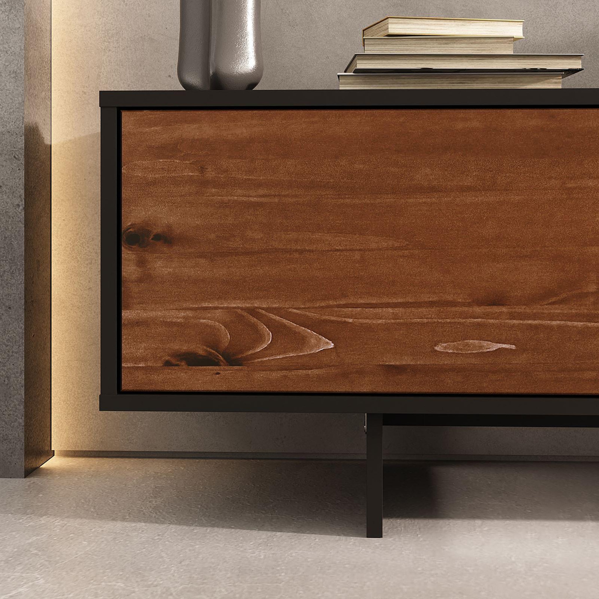 Voir la diapositive 6 : IDIMEX Meuble tv arto l 184 cm 3 portes en bois