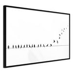Paris Prix Affiche Murale Encadrée  Birds on a Wire. Coloris disponibles : Jaune, Noir
