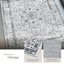 Voir la diapositive 4 : tectake Tapis design vintage à poils courts en laine synthétique et feutre gris 200 x 274 cm