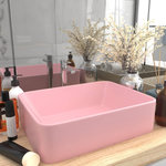 VIDAXL Lavabo de luxe Rose mat 41x30x12 cm Ceramique